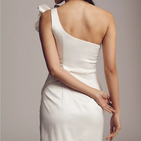 Anthropologie BHLDN Flower One-Shoulder Mini Dress - Picture 4 of 5